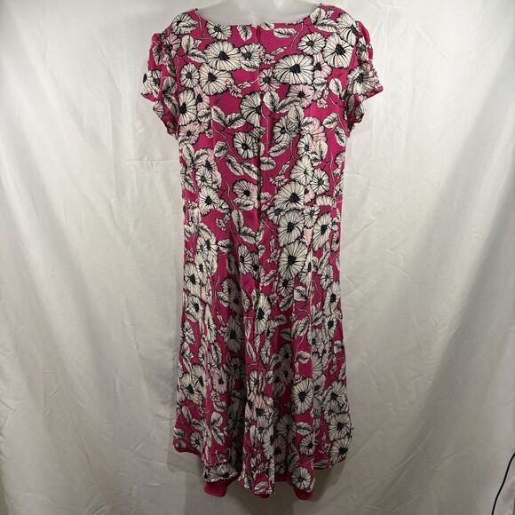 Talbots Midi Dress Womens Plus 16 Pink Floral Boho Flowy Lightweight Summer - Picture 1 of 16
